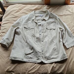 Denim&Co. Light Gray Women's Jacket size 1X
